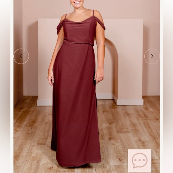 Revelry Sienna Chiffon Bridesmaid Dress Size 10 Cabernet - Picture 1 of 5